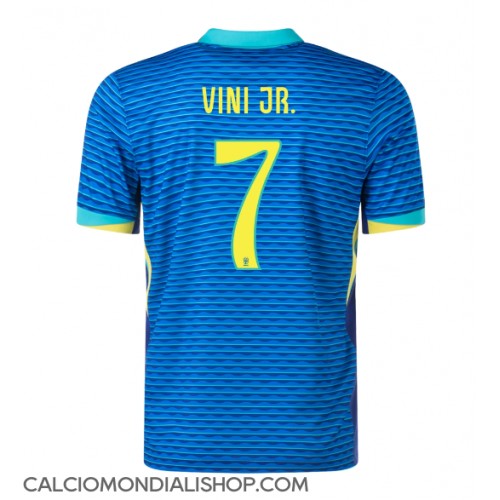 Maglie da calcio Brasile Vinicius Junior #7 Seconda Maglia Copa America 2024 Manica Corta